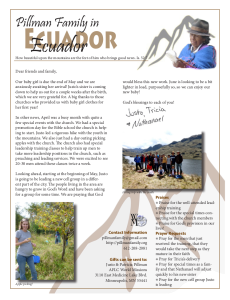 Pillman family prayer letter for May and June